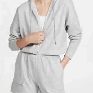 RAILS Nicola Zip Front Sweater Style Romper in Heather Grey Size L